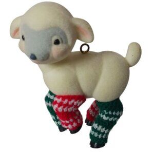 Hallmark Vtg Lamb In Legwarmers Christmas Ornament Holiday